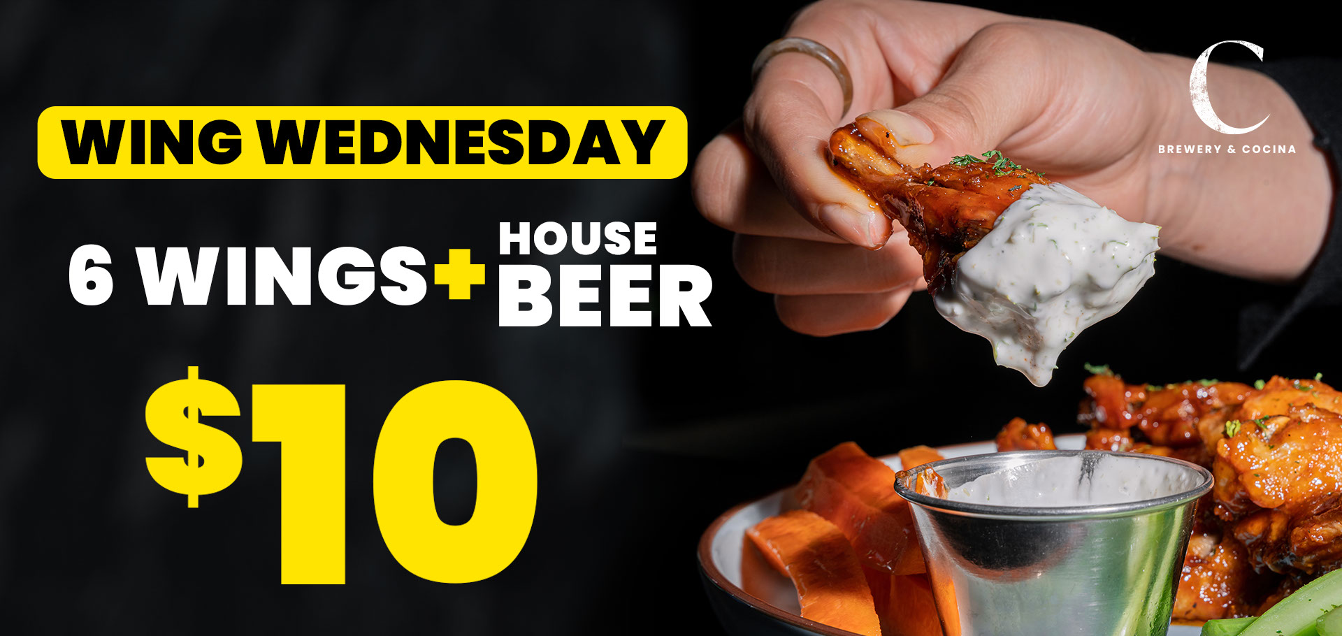 Wing Wednesday - 6 Wings + House Beer - $10